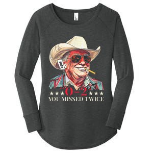 Trump Assassination Attempt Trump 2024 You Missed Twice Women's Perfect Tri Tunic Long Sleeve Shirt