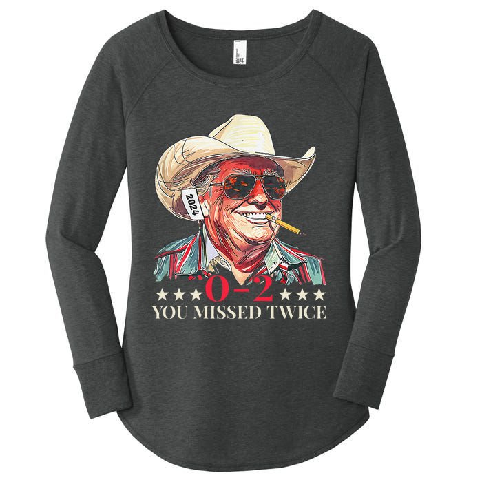 Trump Assassination Attempt Trump 2024 You Missed Twice Women's Perfect Tri Tunic Long Sleeve Shirt