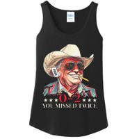 Trump Assassination Attempt Trump 2024 You Missed Twice Ladies Essential Tank