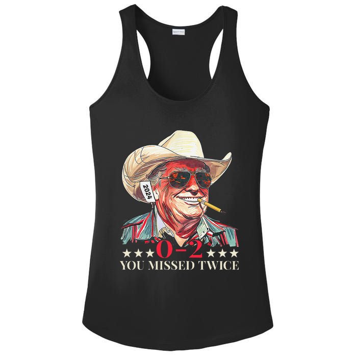 Trump Assassination Attempt Trump 2024 You Missed Twice Ladies PosiCharge Competitor Racerback Tank