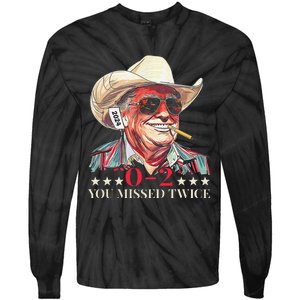 Trump Assassination Attempt Trump 2024 You Missed Twice Tie-Dye Long Sleeve Shirt