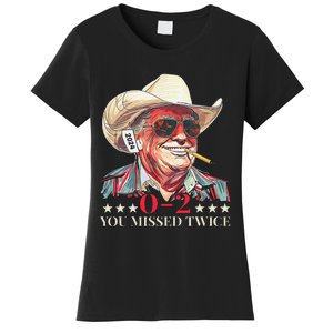 Trump Assassination Attempt Trump 2024 You Missed Twice Women's T-Shirt