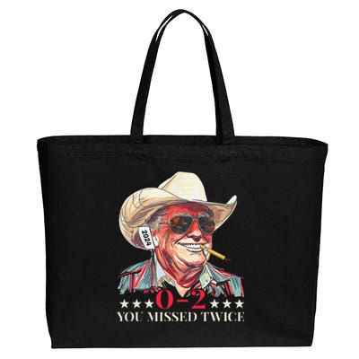 Trump Assassination Attempt Trump 2024 You Missed Twice Cotton Canvas Jumbo Tote