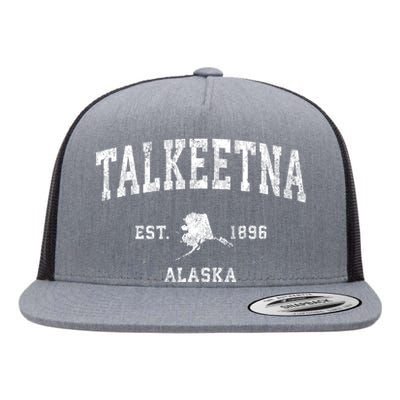 Talkeetna Alaska Ak Vintage Sports Flat Bill Trucker Hat