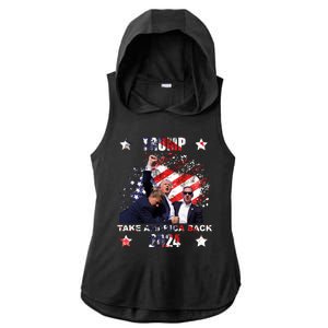 Trump Assassination Attempt Take America Back 2024 Ladies PosiCharge Tri-Blend Wicking Draft Hoodie Tank