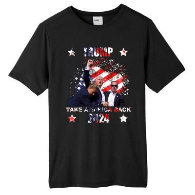 Trump Assassination Attempt Take America Back 2024 Tall Fusion ChromaSoft Performance T-Shirt