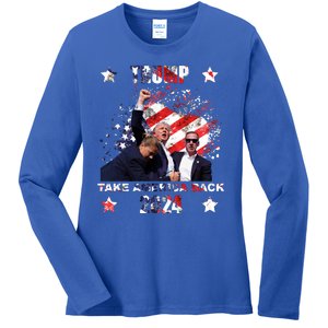 Trump Assassination Attempt Take America Back 2024 Ladies Long Sleeve Shirt