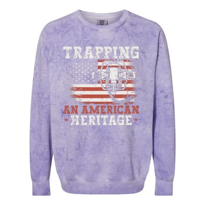 Trapping An American Heritage Trap Hunting Trapper Colorblast Crewneck Sweatshirt