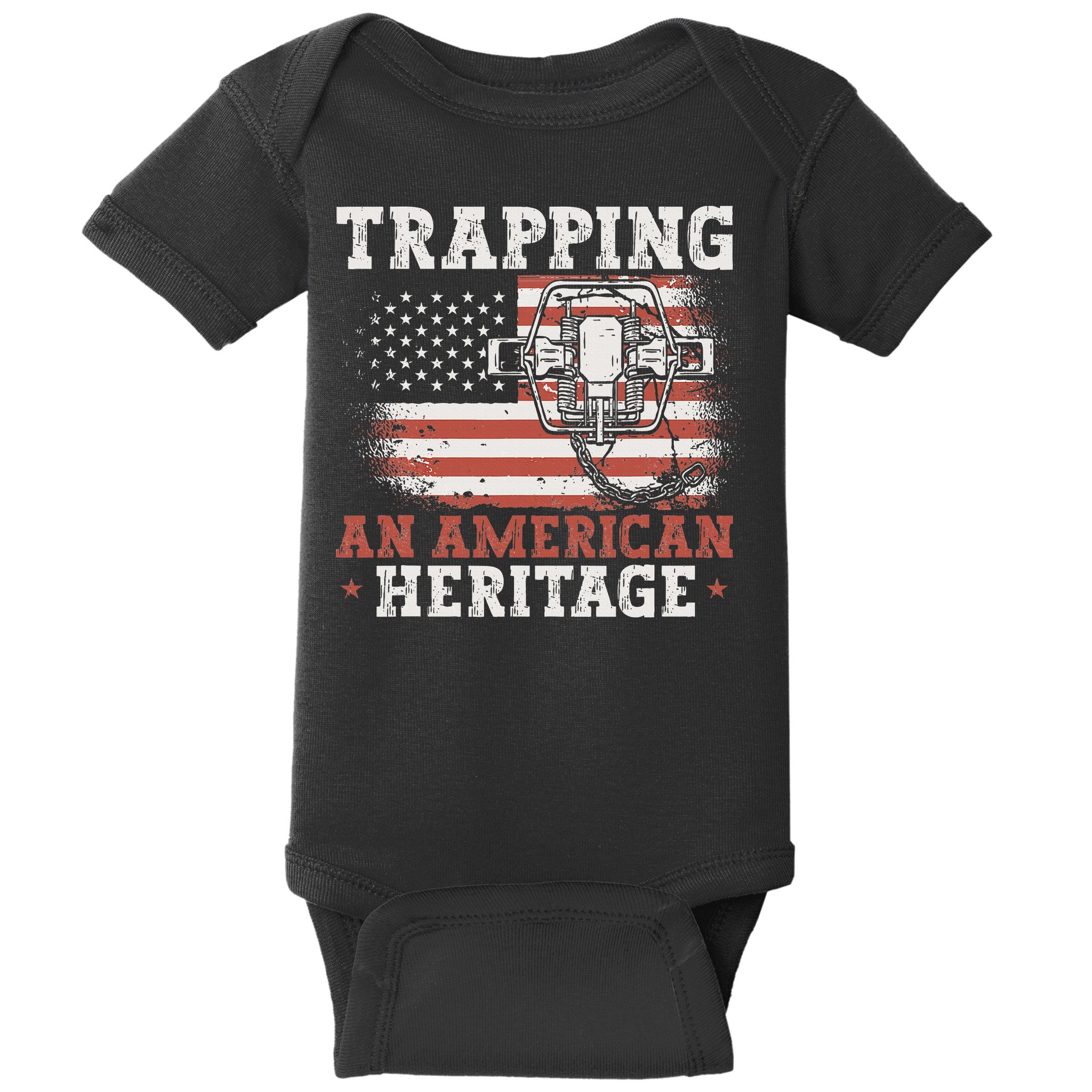 Trapping An American Heritage Trap Hunting Trapper Baby Bodysuit