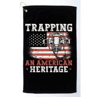 Trapping An American Heritage Trap Hunting Trapper Golf Towel