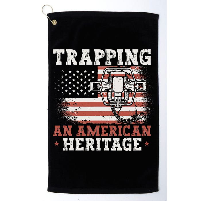 Trapping An American Heritage Trap Hunting Trapper Golf Towel