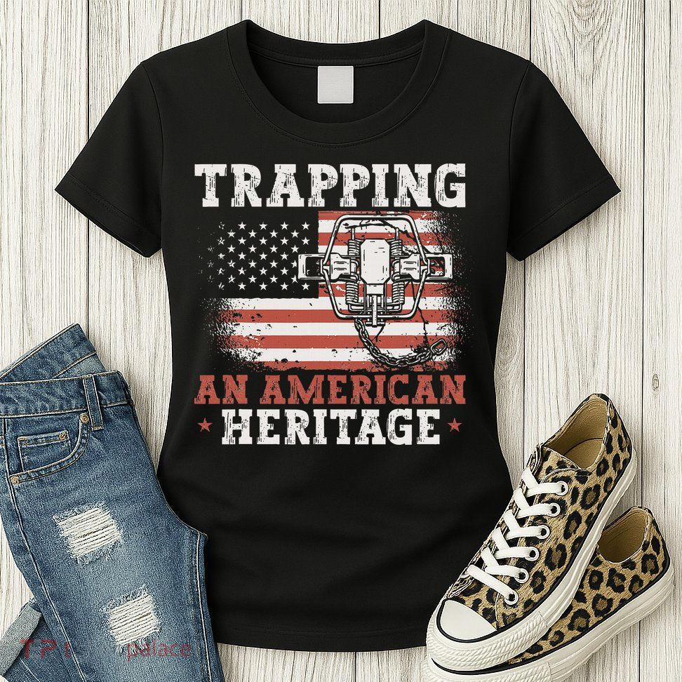 Trapping An American Heritage Trap Hunting Trapper Womens T-Shirt