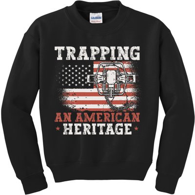 Trapping An American Heritage Trap Hunting Trapper Kids Sweatshirt