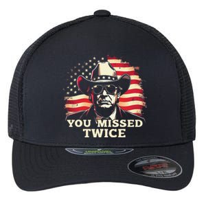 Trump Assassination Attempt Trump 2024 You Missed Twice Flexfit Unipanel Trucker Cap