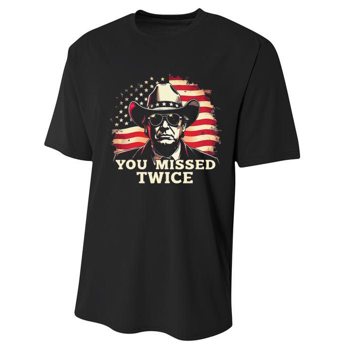 Trump Assassination Attempt Trump 2024 You Missed Twice Performance Sprint T-Shirt