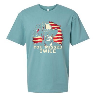 Trump Assassination Attempt Trump 2024 You Missed Twice Sueded Cloud Jersey T-Shirt