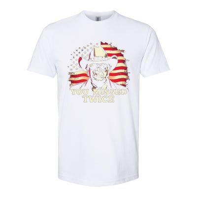 Trump Assassination Attempt Trump 2024 You Missed Twice Softstyle CVC T-Shirt