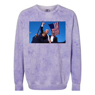 Trump Assassination Attempt Fight! Colorblast Crewneck Sweatshirt