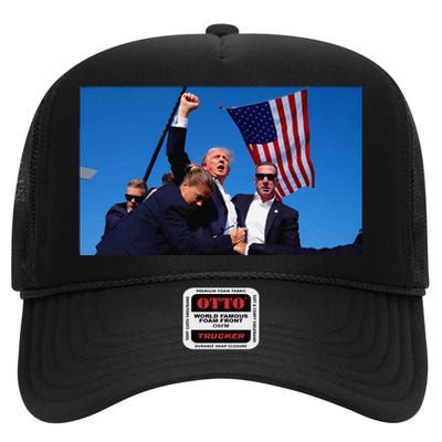 Trump Assassination Attempt Fight! High Crown Mesh Back Trucker Hat