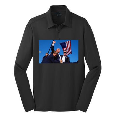 Trump Assassination Attempt Fight! Silk Touch Performance Long Sleeve Polo