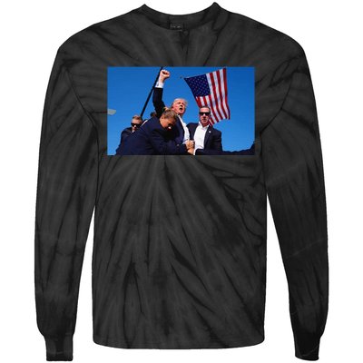 Trump Assassination Attempt Fight! Tie-Dye Long Sleeve Shirt