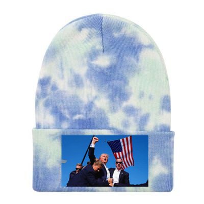 Trump Assassination Attempt Fight! Tie Dye 12in Knit Beanie