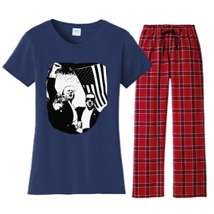 Trump Assassination Attempt Photo 2024 Women's Flannel Pajama Set