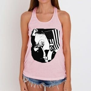 Trump Assassination Attempt Photo 2024 Women's Knotted Racerback Tank