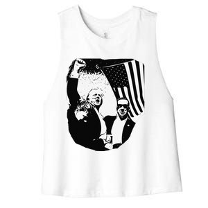 Trump Assassination Attempt Photo 2024 Women's Racerback Cropped Tank