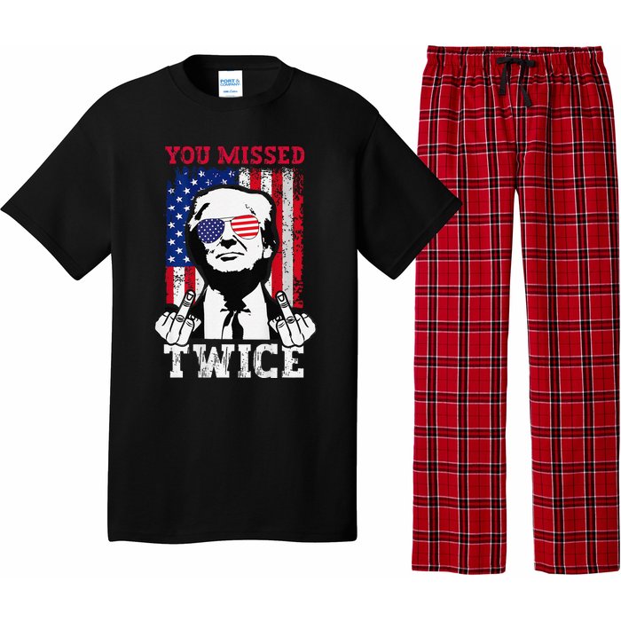 Trump Assassination Attempt Trump 2024 You Missed Twice Pajama Set