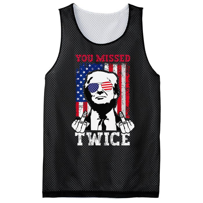 Trump Assassination Attempt Trump 2024 You Missed Twice Mesh Reversible Basketball Jersey Tank