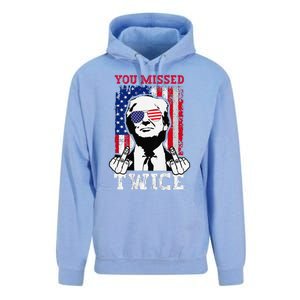 Trump Assassination Attempt Trump 2024 You Missed Twice Unisex Surf Hoodie