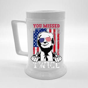 Trump Assassination Attempt Trump 2024 You Missed Twice Beer Stein