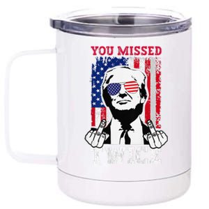 Trump Assassination Attempt Trump 2024 You Missed Twice 12 oz Stainless Steel Tumbler Cup