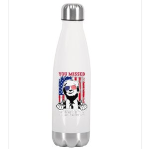 Trump Assassination Attempt Trump 2024 You Missed Twice Stainless Steel Insulated Water Bottle