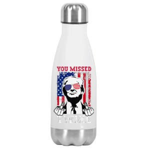 Trump Assassination Attempt Trump 2024 You Missed Twice Stainless Steel Insulated Water Bottle