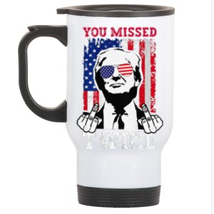 Trump Assassination Attempt Trump 2024 You Missed Twice Stainless Steel Travel Mug