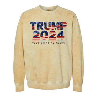 Take America Back Daddys Home Trump Bootleg Style Colorblast Crewneck Sweatshirt