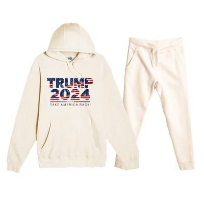 Take America Back Daddys Home Trump Bootleg Style Premium Hooded Sweatsuit Set