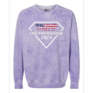 Take America Back American Flag | Trump 2024 Colorblast Crewneck Sweatshirt