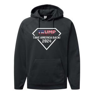 Take America Back American Flag | Trump 2024 Performance Fleece Hoodie