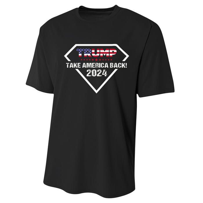 Take America Back American Flag | Trump 2024 Performance Sprint T-Shirt