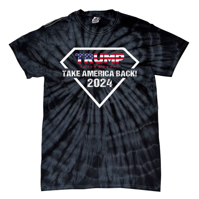 Take America Back American Flag | Trump 2024 Tie-Dye T-Shirt