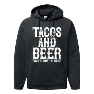 TACOS AND BEER Drinking Drunk Cinco De Mayo Gift Performance Fleece Hoodie