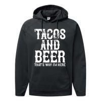 TACOS AND BEER Drinking Drunk Cinco De Mayo Gift Performance Fleece Hoodie