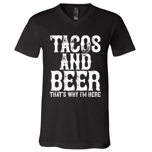 TACOS AND BEER Drinking Drunk Cinco De Mayo Gift V-Neck T-Shirt