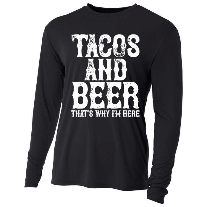 TACOS AND BEER Drinking Drunk Cinco De Mayo Gift Cooling Performance Long Sleeve Crew