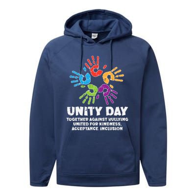 Together Against Bullying Orange Anti Bullying Unity Day Kids Performance Fleece Hoodie