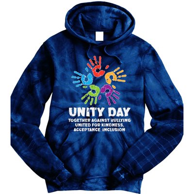 Together Against Bullying Orange Anti Bullying Unity Day Kids Tie Dye Hoodie