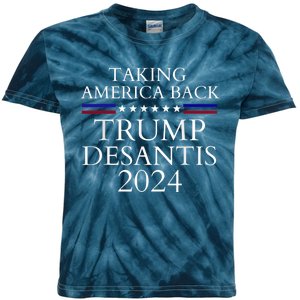 Taking America Back Trump DeSantis 2024 Kids Tie-Dye T-Shirt